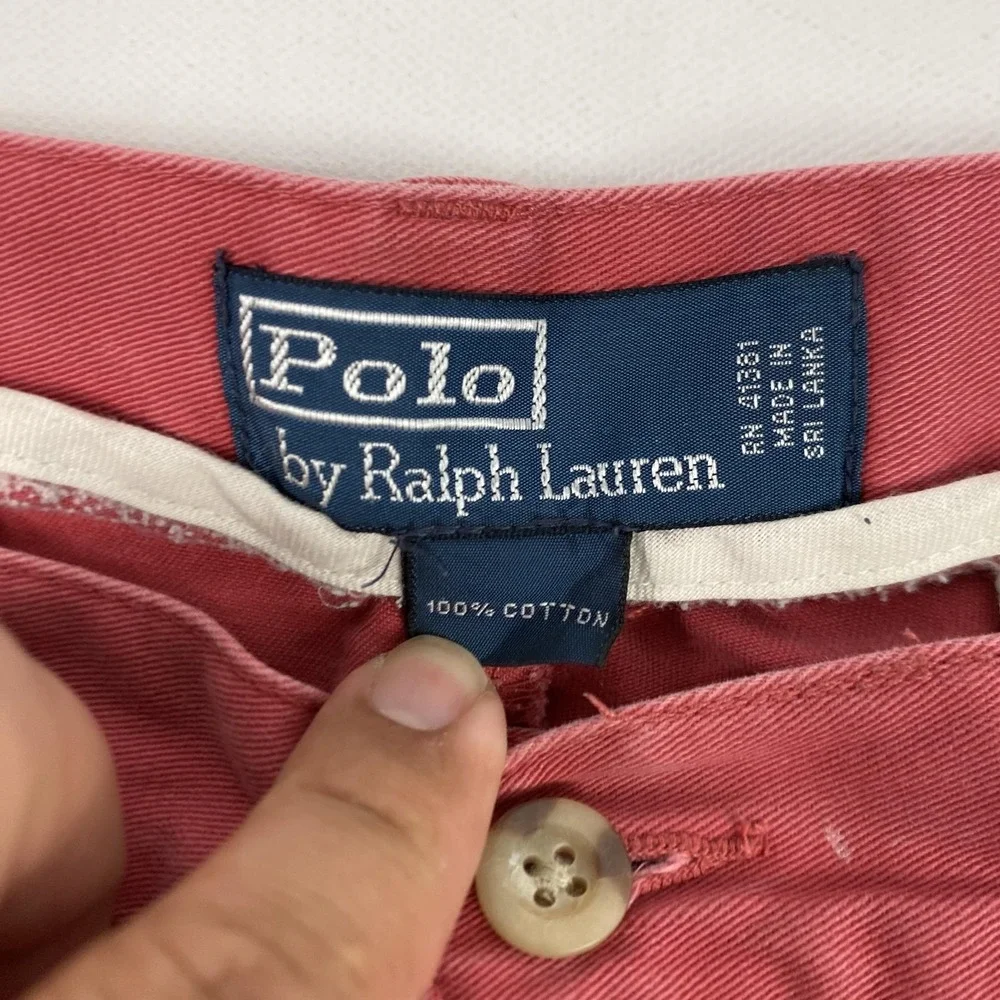 Polo Ralph Lauren Shorts Mens 33 Red Chino Flat Front Cotton Casual Summer